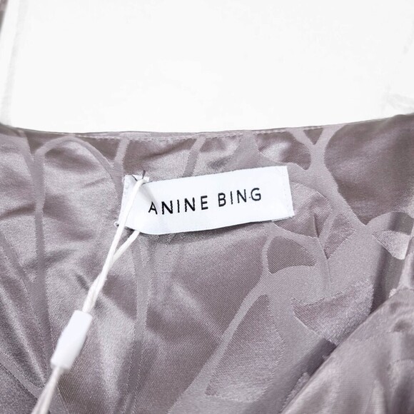 NWT Anine Bing 100% Silk Papillon Fairy Mini Dress Ash Violet Butterfly Ethereal - Picture 12 of 15